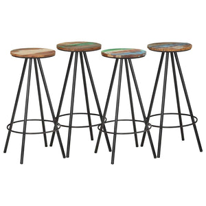 vidaXL Bar Stools 4 pcs. Solid Reclaimed Wood