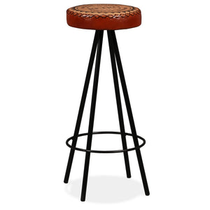 vidaXL Bar Stools 2 pcs. Genuine Leather