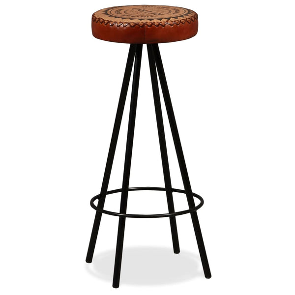 vidaXL Bar Stools 2 pcs. Genuine Leather