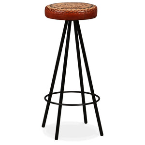 vidaXL Bar Stools 2 pcs. Genuine Leather