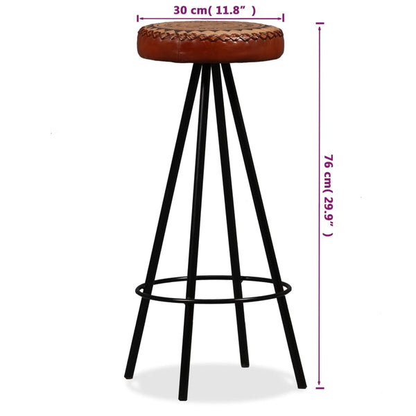 vidaXL Bar Stools 2 pcs. Genuine Leather