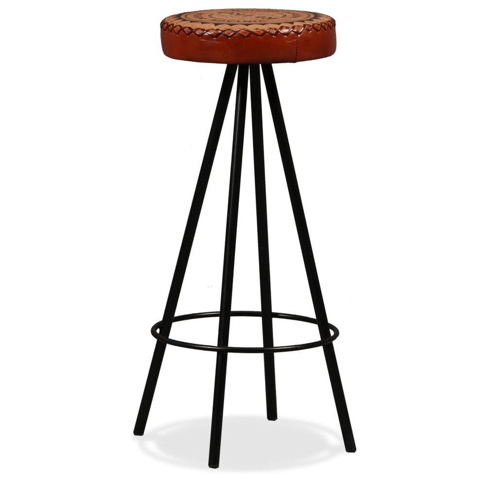vidaXL Bar Stools 2 pcs. Genuine Leather