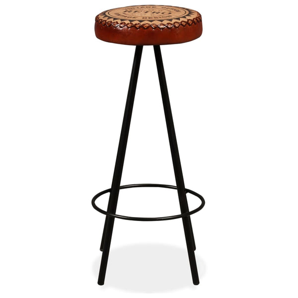 vidaXL Bar Stools 2 pcs. Genuine Leather