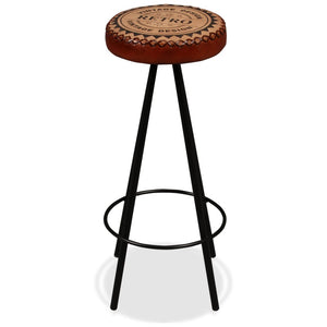 vidaXL Bar Stools 2 pcs. Genuine Leather