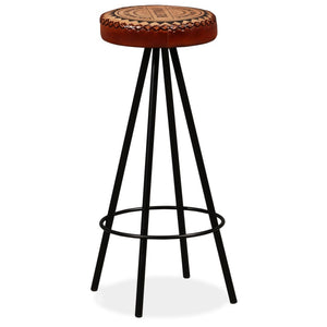 vidaXL Bar Stools 2 pcs. Genuine Leather