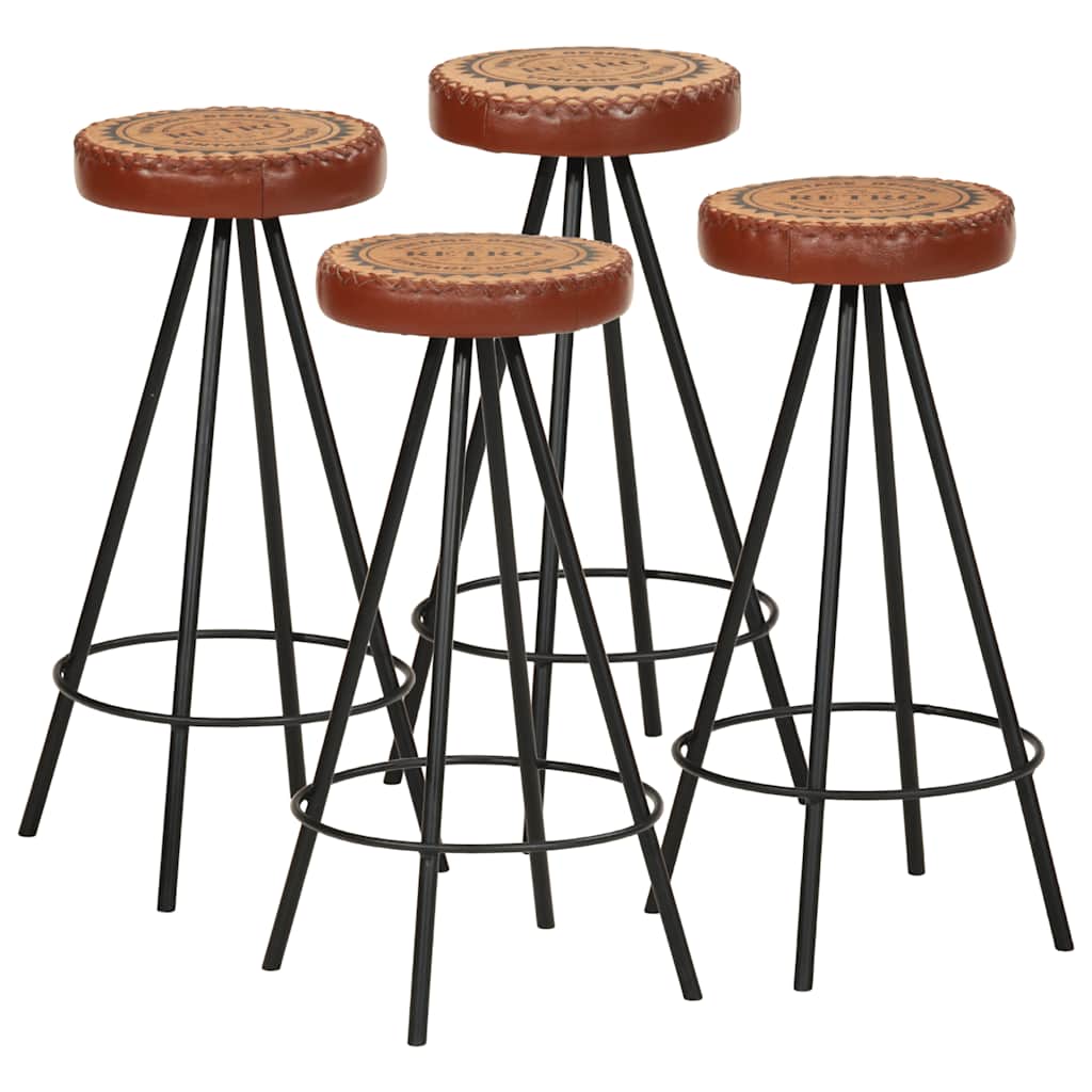 vidaXL Bar Stools 4 pcs. Genuine Leather