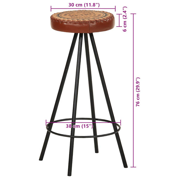vidaXL Bar Stools 4 pcs. Genuine Leather