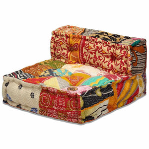 vidaXL 3-Seater Modular Patchwork Fabric Pouf