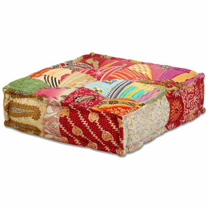 vidaXL 3-Seater Modular Patchwork Fabric Pouf