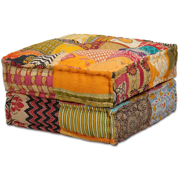 vidaXL 4-Seater Modular Patchwork Fabric Pouffe