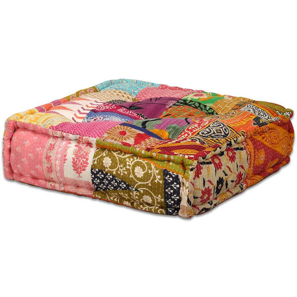 vidaXL 4-Seater Modular Patchwork Fabric Pouffe