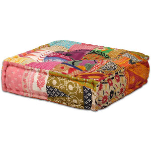 vidaXL 4-Seater Modular Patchwork Fabric Pouffe