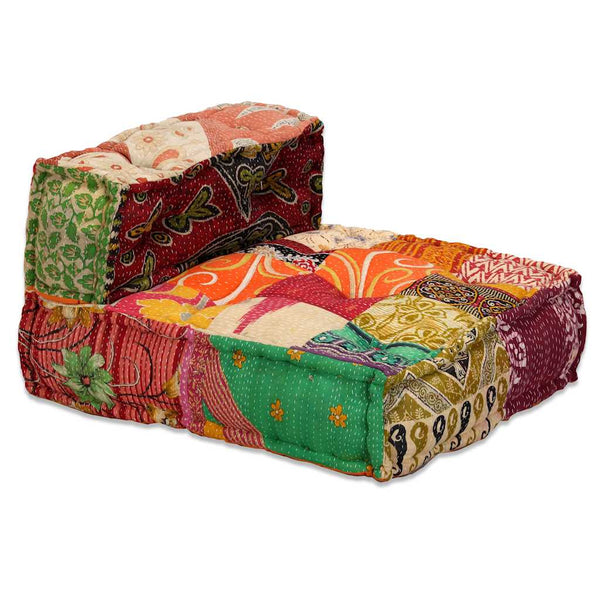 vidaXL 4-Seater Modular Patchwork Fabric Pouffe