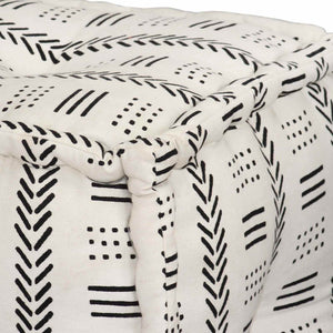 vidaXL Pouffe Geometric Grey and White 40 x 40 x 40 cm Fabric
