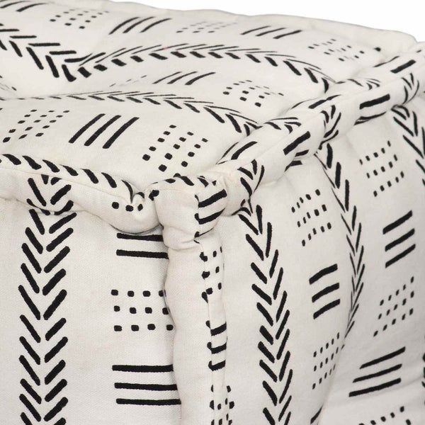 vidaXL Pouffe Geometric Grey and White 40 x 40 x 40 cm Fabric