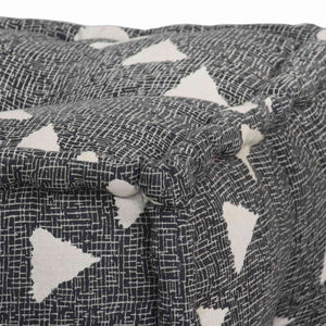 vidaXL Pouffe Geometric Grey and White 40 x 40 x 40 cm Fabric