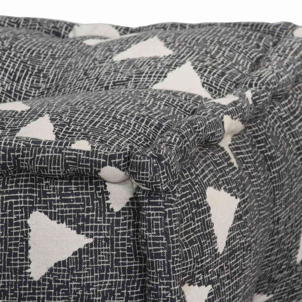 vidaXL Pouffe Geometric Grey and White 40 x 40 x 40 cm Fabric
