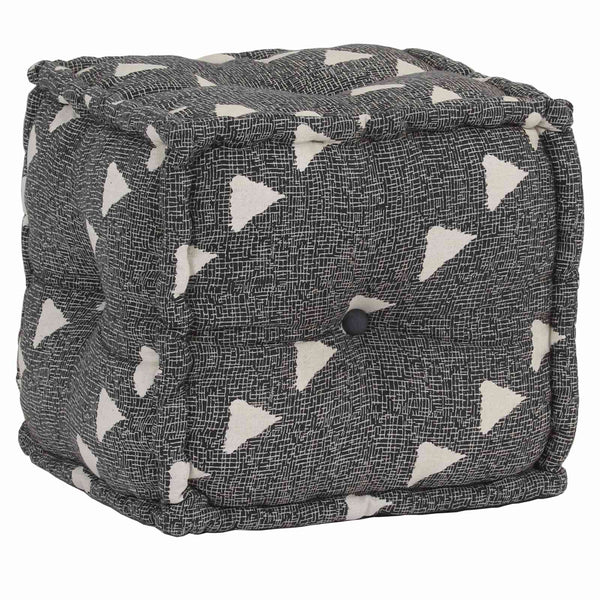 vidaXL Pouffe Geometric Grey and White 40 x 40 x 40 cm Fabric
