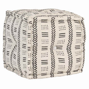 vidaXL Pouffe Geometric Grey and White 40 x 40 x 40 cm Fabric