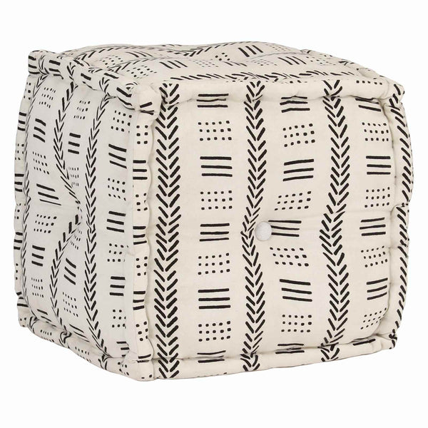 vidaXL Pouffe Geometric Grey and White 40 x 40 x 40 cm Fabric