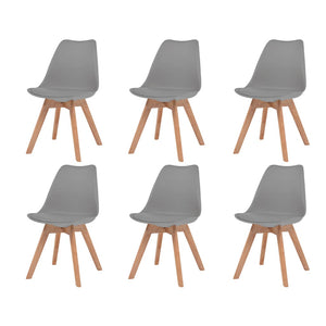 vidaXL Dining Chairs 6 pcs. Grey Plastic