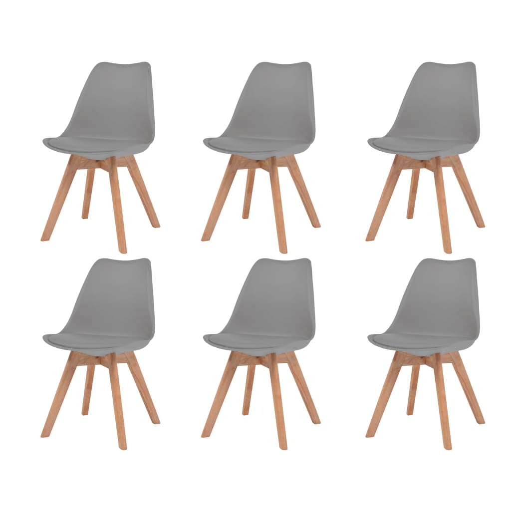 vidaXL Dining Chairs 6 pcs. Grey Plastic