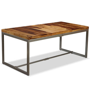 vidaXL Dining Table Solid Acacia Wood and Steel 180 cm