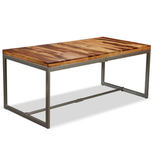 vidaXL Dining Table Solid Acacia Wood and Steel 180 cm