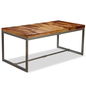 vidaXL Dining Table Solid Acacia Wood and Steel 180 cm