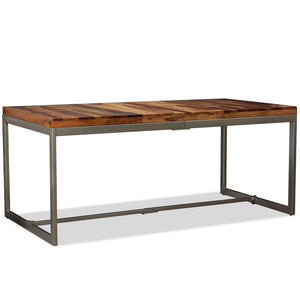 vidaXL Dining Table Solid Acacia Wood and Steel 180 cm