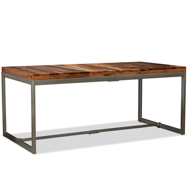 vidaXL Dining Table Solid Acacia Wood and Steel 180 cm