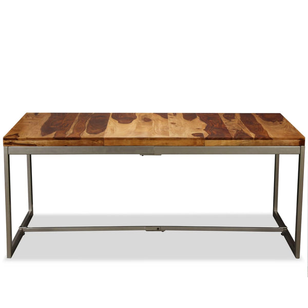 vidaXL Dining Table Solid Acacia Wood and Steel 180 cm