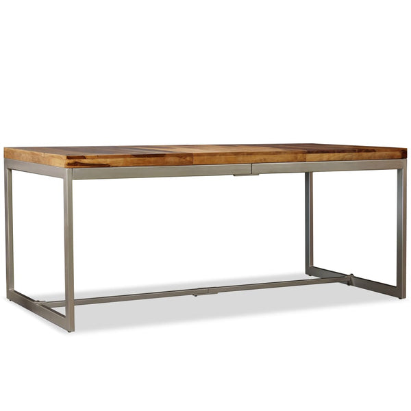 vidaXL Dining Table Solid Acacia Wood and Steel 180 cm
