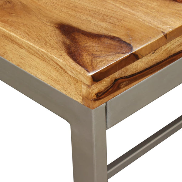 vidaXL Dining Table Solid Acacia Wood and Steel 180 cm