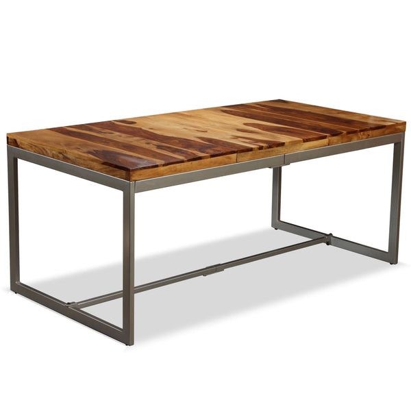vidaXL Dining Table Solid Acacia Wood and Steel 180 cm