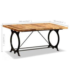 vidaXL Dining Table Rough Solid Mango Wood 180 cm
