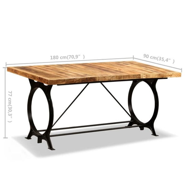 vidaXL Dining Table Rough Solid Mango Wood 180 cm