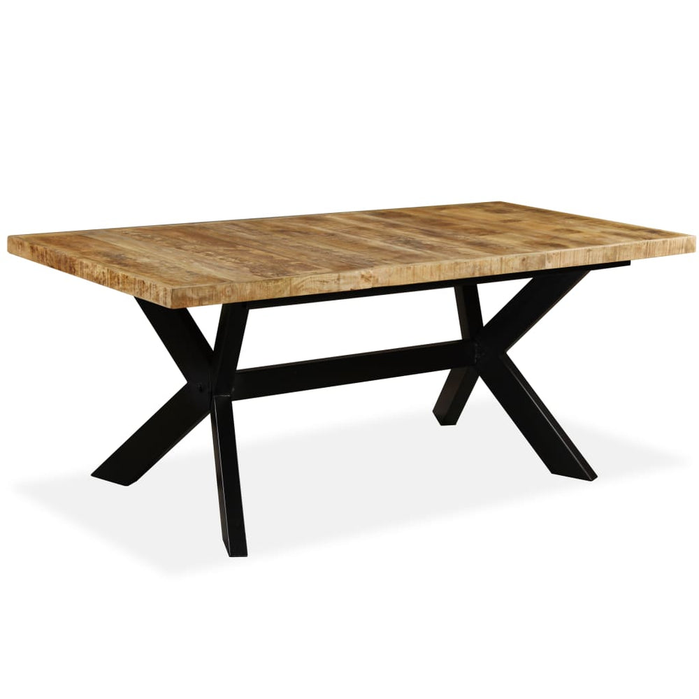 vidaXL Dining Table Solid Mango Wood and Steel Base 180 cm