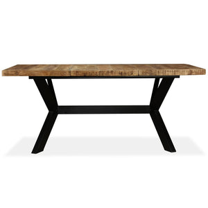 vidaXL Dining Table Solid Mango Wood and Steel Base 180 cm