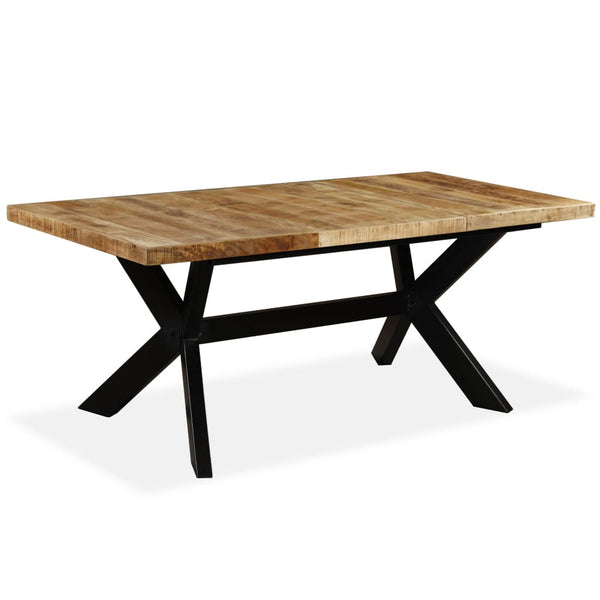 vidaXL Dining Table Solid Mango Wood and Steel Base 180 cm