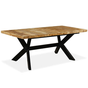 vidaXL Dining Table Solid Mango Wood and Steel Base 180 cm