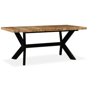vidaXL Dining Table Solid Mango Wood and Steel Base 180 cm