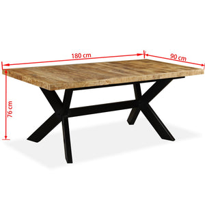 vidaXL Dining Table Solid Mango Wood and Steel Base 180 cm