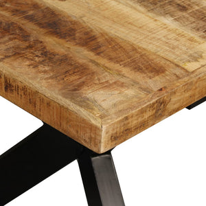 vidaXL Dining Table Solid Mango Wood and Steel Base 180 cm