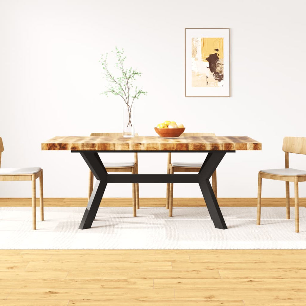 vidaXL Dining Table Solid Mango Wood and Steel Base 180 cm