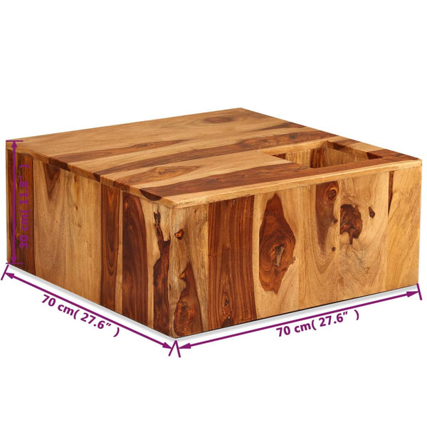 vidaXL Coffee Table Solid Acacia Wood 70x70x30 cm