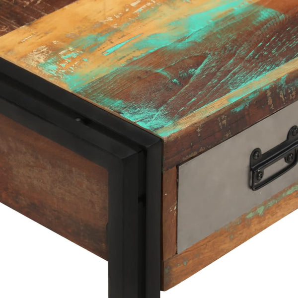vidaXL Coffee Table with 3 Drawers Solid Reclaimed Wood 100x50x35 cm