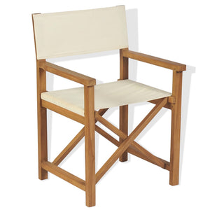 vidaXL Folding Director's Chairs Solid Teak Wood