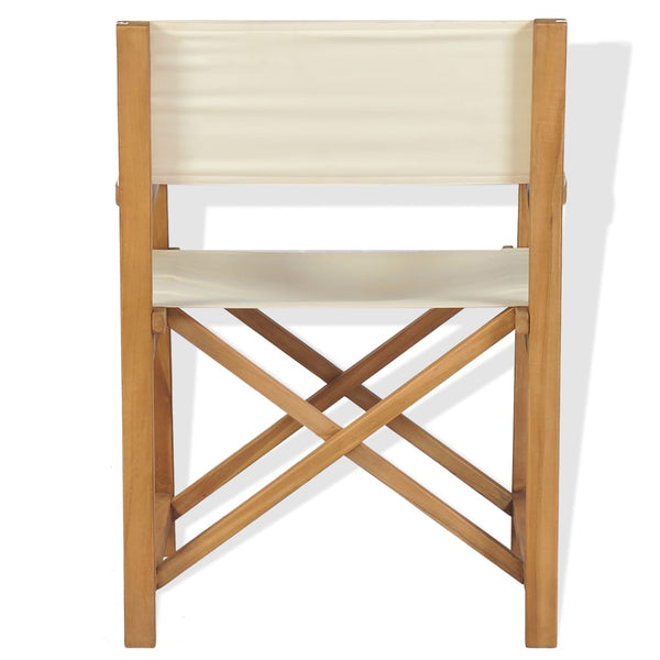 vidaXL Folding Director's Chairs Solid Teak Wood