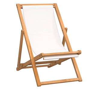 vidaXL Teak Sun Lounger 56x105x96 cm Cream
